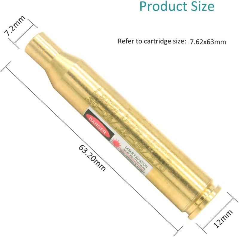 MOSANDON .30-06/25-06/270 Bore Sight Laser Red Dot Cartridge Laser bore Sighter with 2 Sets of Batteries - Image 3
